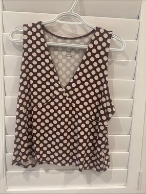 Target Brown & Cream Polka Dot V-Neck Camisole